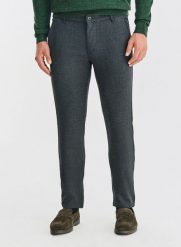 PAKO LORENTE - Grafitowe spodnie męskie. Szare spodnie materiałowe męskie Pako Lorente, l, bez wzorów, z elastanu, casualowe. Za 359.99 zł.