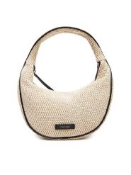 Calvin Klein Torebka Pinched Raffia Medium Shoulder B LV04F3079G Beżowy. Brązowe torebki do ręki damskie Calvin Klein, bez wzorów, z tworzywa sztucznego, bez dodatków. Za 249.99 zł.