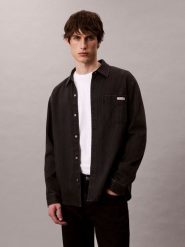 Calvin Klein Jeans koszula dżinsowa Mężczyźni Regular Fit Bawełna czarny, S. Czarne koszule męskie Calvin Klein Jeans, m, bez wzorów, z bawełny, bez kołnierzyka, bez ramiączek. Za 329.95 zł.