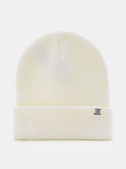 Czapka beanie z naszywką - kremowy. Białe czapki i kapelusze damskie Sinsay, z aplikacjami. Za 9.99 zł.