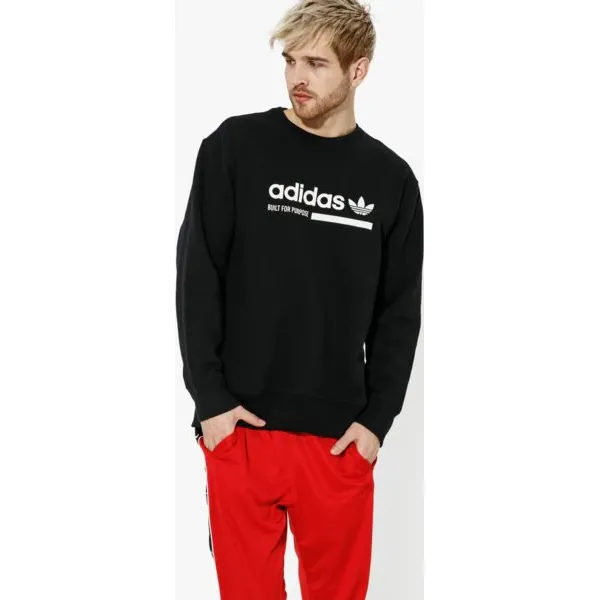 Adidas Bluza Kaval Crew Kaval , czarny, rozmiar XL. Czarne bluzy męskie Adidas, m, z aplikacjami, z bawełny, bez kaptura. W wyprzedaży za 199.99 zł.