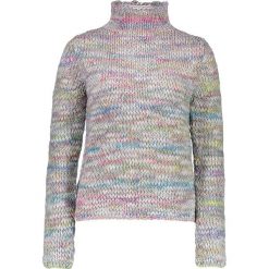 Sweter ze wzorem. Szare swetry damskie marki Benetton, z wełny, ze stójką. W wyprzedaży za 79.95 zł.