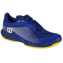 Buty do tenisa męskie, Kaos Swift 1.5 Clay. Niebieskie buty sportowe męskie Wilson, z materiału, bez zapięcia, tenisowe. Za 399.99 zł.