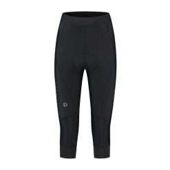 Spodenki rowerowe 3/4 damskie Rogelli Essential II. Czarne szorty sportowe damskie Rogelli, xs, bez wzorów, sportowe, rowerowe. Za 319.99 zł.