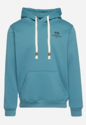 Niebieska Bluza z Dodatkiem Bawełny Wykończona Sznurkami i Kapturem Aseria. Niebieskie bluzy męskie Born2be, m, bez wzorów, z bawełny, z kapturem. Za 69.99 zł.