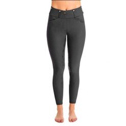 Damskie spodnie jeździeckie z pełnym lejem Tredstep Tempo Sport. Szare spodnie sportowe damskie TREDSTEP, l, bez wzorów, ze skóry, do jazdy konnej. Za 612.00 zł.