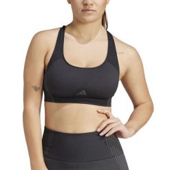Biustonosz Aeroknit Light-Support Rozmiar XS Czarny - IQ3375. Czarne biustonosze Adidas, bez wzorów, z materiału. Za 127.65 zł.