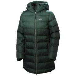 Parka damska z kapturem Helly Hansen Active. Zielone kurtki snowboardowe damskie Helly Hansen, bez wzorów, z puchu, długie, z kapturem, narciarskie. Za 1,066.55 zł.