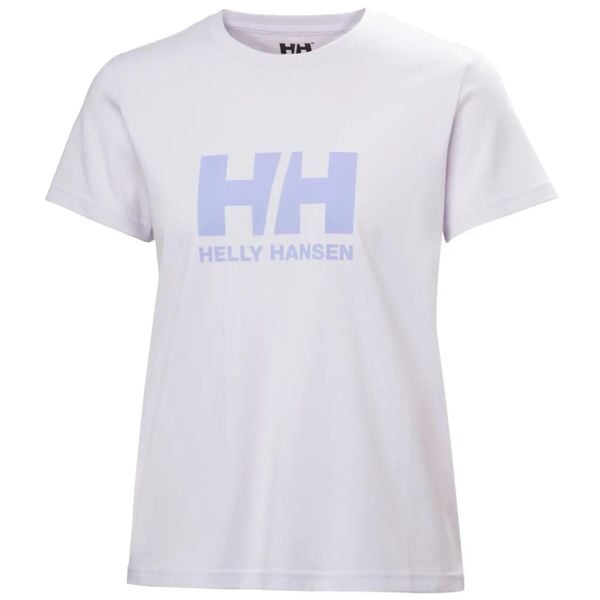 Koszulka damska Helly Hansen Logo 3.0. Fioletowe koszulki sportowe damskie Helly Hansen, l, bez wzorów, z bawełny, bez kołnierzyka. Za 190.00 zł.