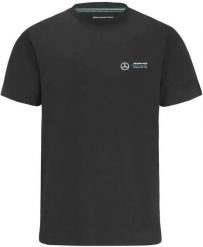 Koszulka T-shirt męska Mercedes F1 FW z małym logo, czarna. Czarne t-shirty męskie Erima, na wiosnę, m, bez wzorów, z bawełny, sportowe, bez kołnierzyka. Za 160.99 zł.