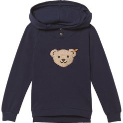 Bluza w kolorze granatowym. Niebieskie bluzy dla niemowląt Steiff, z aplikacjami, bez ramiączek, bez kaptura. W wyprzedaży za 58.95 zł.