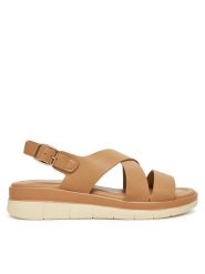 Clara Barson Sandały K25SS00628 Beżowy. Brązowe sandały damskie Clara Barson, bez wzorów, z materiału, bez obcasa, na płaskiej podeszwie, bez zapięcia. Za 99.99 zł.
