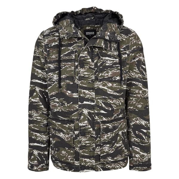 Urban classic tiger cotton parka. Czarne kurtki męskie Urban Classics, s, bez wzorów, z bawełny, klasyczne, bez kaptura. Za 345.70 zł.