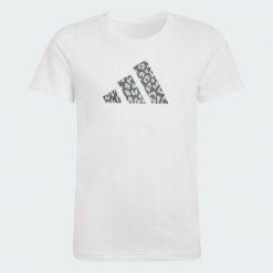 T-shirt Adidas Dziewczęca Biała Animal Print KA2986. Białe t-shirty i topy dla dziewczynek Adidas, bez wzorów, z bawełny, bez ramiączek. Za 150.99 zł.