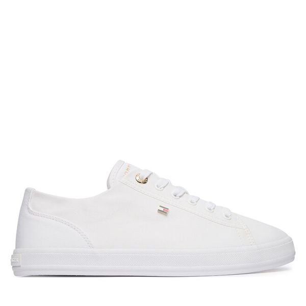Tenisówki Tommy Hilfiger. Białe trampki i tenisówki damskie Tommy Hilfiger, bez wzorów, bez zapięcia. Za 219.99 zł.