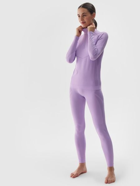 4F Bielizna termoaktywna bezszwowa (dół) damska - fioletowa M/L. Fioletowa bielizna termoaktywna damska 4f, l, bez wzorów, z elastanu, bez ramiączek, długie. Za 169.99 zł.