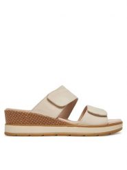 Caprice Klapki 9-27250-42 Beżowy. Brązowe klapki damskie Caprice, bez wzorów, z nubiku, bez obcasa. Za 183.99 zł.