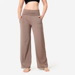 Spodnie do jogi damskie Kimjaly. Brązowe spodnie materiałowe damskie KIMJALY, l, bez wzorów, z elastanu, na jogę i pilates. Za 169.99 zł.