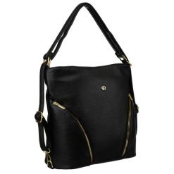 Shopperka damska Rovicky R-KP-18-A19 czarna. Czarne torby na ramię damskie ROVICKY, bez wzorów, ze skóry ekologicznej, eleganckie, bez dodatków. Za 77.99 zł.
