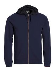 Clique Classic Hoody Full Zip — bluza z kapturem na zamek, wykończenie mesh. Niebieskie bluzy męskie CLIQUE, l, bez wzorów, z bawełny, z kapturem. Za 233.98 zł.