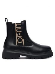 Liu Jo Botki Wanda 05 4F5013 EX020 S Czarny. Czarne botki damskie Liu Jo, ze skóry, bez obcasa, na płaskiej podeszwie, bez zapięcia. Za 399.99 zł.
