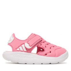 Sandały adidas. Czerwone sandały chłopięce Adidas, bez zapięcia. Za 139.99 zł.