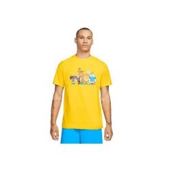 Koszulka sportowa męska Nike 5am Art. Żółte koszulki sportowe męskie Nike, m, bez wzorów, z bawełny, bez kołnierzyka, bez ramiączek, do koszykówki. Za 216.00 zł.