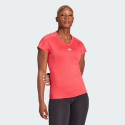 Koszulka AEROREADY Train Essentials Minimal Branding V-Neck. Białe koszulki sportowe damskie Adidas, xs, bez wzorów, z materiału, sportowe, bez kołnierzyka. Za 119.00 zł.