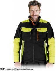 HARVERCOOL-WJ - Kurtka męska ochronna ocieplana pikowana ocieplany kołnierz wiele kieszeni odblaski regulacja dołu rękawy ze ściągaczem 80% poliester. Brązowe kurtki męskie Reis, m, bez wzorów, z poliesteru, bez kaptura. Za 180.76 zł.