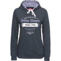 Bluza z nadrukiem i kapturem, długi rękaw bonprix nocny niebieski z nadrukiem. Bluzy damskie marki KALENJI. Za 89.99 zł.