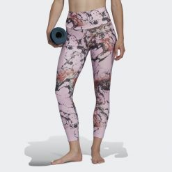 Damskie legginsy z nadrukiem do jogi adidas Essentials. Białe legginsy damskie Adidas, l, bez wzorów, na jogę i pilates. W wyprzedaży za 181.30 zł.