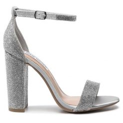 Sandały Steve Madden. Szare sandały damskie Steve Madden, bez wzorów, bez obcasa, na słupku, bez zapięcia. Za 419.99 zł.