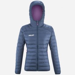 Kurtka ocieplana damska Millet Fitz Roy Warm Hoodie. Niebieskie kurtki damskie Millet, bez wzorów, bez kaptura, trekkingowe. Za 829.99 zł.