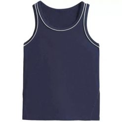 Damski tank top Wilson Team. Niebieskie koszulki sportowe damskie Wilson, bez wzorów, bez kołnierzyka, bez ramiączek, tenisowe. Za 233.00 zł.