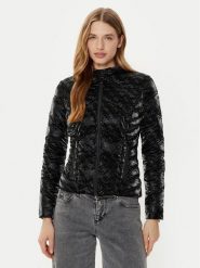Guess Kurtka puchowa W5RL00 WGV30 Czarny Regular Fit. Czarne kurtki damskie Guess, xs, z aplikacjami, z puchu, bez kaptura. Za 799.99 zł.