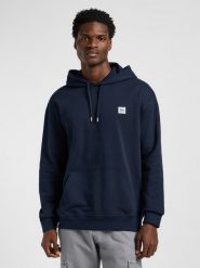MESKA BLUZA LEE WW HOODIE RIVET NAVY 112364138. Niebieskie bluzy męskie Lee, m, bez wzorów, bez kaptura. Za 159.99 zł.