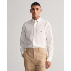 Koszula Gant Classic Oxford. Białe koszule męskie GANT, xl, z aplikacjami, z bawełny, biznesowe, bez kołnierzyka, bez ramiączek. Za 397.00 zł.