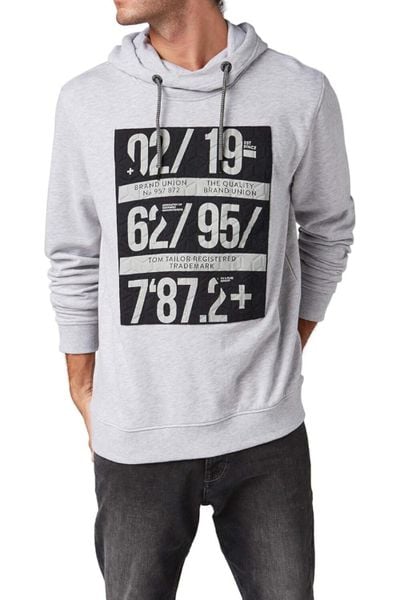 Bluza turystyczna męska Tom Tailor Hoodie Artwork. Szare bluzy męskie Tom Tailor, m, bez wzorów, z bawełny, z kapturem. Za 104.49 zł.
