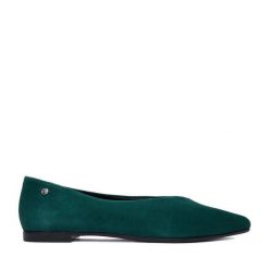 Baleriny Lasocki. Zielone baleriny damskie Lasocki, bez wzorów, bez obcasa. Za 169.99 zł.