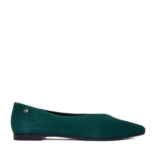 Baleriny Lasocki. Zielone baleriny damskie Lasocki, bez wzorów, bez obcasa. Za 169.99 zł.