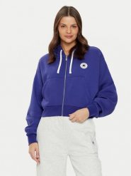 Converse Bluza Retro 10026150-A08 Niebieski Loose Fit. Niebieskie bluzy damskie Converse, m, bez wzorów, z bawełny, bez kaptura. Za 209.99 zł.