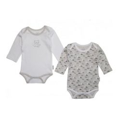 Gelati Body Dziecięce Długi Rękaw Set 2 Szt. 50/56 Biały/Szary. Białe body niemowlęce Gelati, z długim rękawem. Za 65.00 zł.