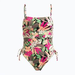 Strój kąpielowy jednoczęściowy damski ROXY Printed Beach Classics Lace UP. Brązowe kostiumy jednoczęściowe damskie Roxy, s, bez wzorów, z elastanu, eleganckie, do pływania. Za 269.99 zł.