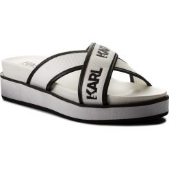 Klapki KARL LAGERFELD - KL81305 White Canvas. Klapki damskie marki KARL LAGERFELD. W wyprzedaży za 319.00 zł.