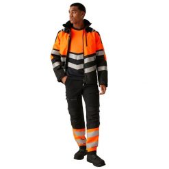 Kurtka Wodoodporna Męska Odblaskowa. Brązowe kurtki męskie Regatta, m, bez wzorów, z materiału, z kapturem. Za 411.99 zł.