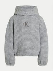 Calvin Klein Jeans Bluza IG0IG02544 Szary Regular Fit. Szare bluzy dla dziewczynek Calvin Klein Jeans, bez wzorów, z jeansu, bez ramiączek, bez kaptura. Za 199.99 zł.