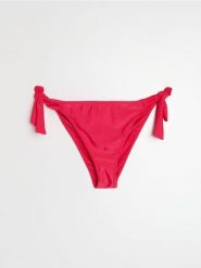 Dół od bikini wiązany po bokach - różowy. Czerwone bikini damskie Sinsay, l, bez wzorów. Za 15.99 zł.