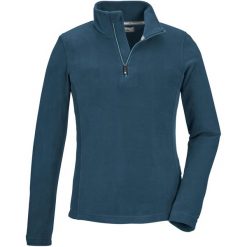 Bluza dziewczęca Killtec KSW 188 GRLS FLC SHRT. Niebieskie bluzy dla dziewczynek KILLTEC, bez wzorów, bez ramiączek, bez kaptura. W wyprzedaży za 71.99 zł.