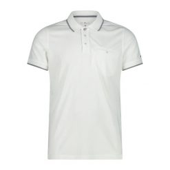 Polo CMP. Białe koszulki polo męskie CMP, m, bez wzorów, bez ramiączek. Za 217.50 zł.