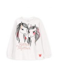 Coccodrillo Bluzka WC5143101NGK Biały Regular Fit. Białe bluzki dla dziewczynek COCCODRILLO, bez wzorów, z bawełny, bez kołnierzyka, bez ramiączek. Za 29.99 zł.